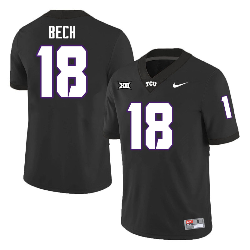 #18 Jack Bech TCU Jersey,Texas Christian University Horned Frogs Football Jersey-Black